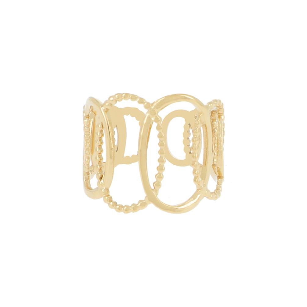 BAGUE RÉGLABLE AVEC OVALES ENTRELACÉS