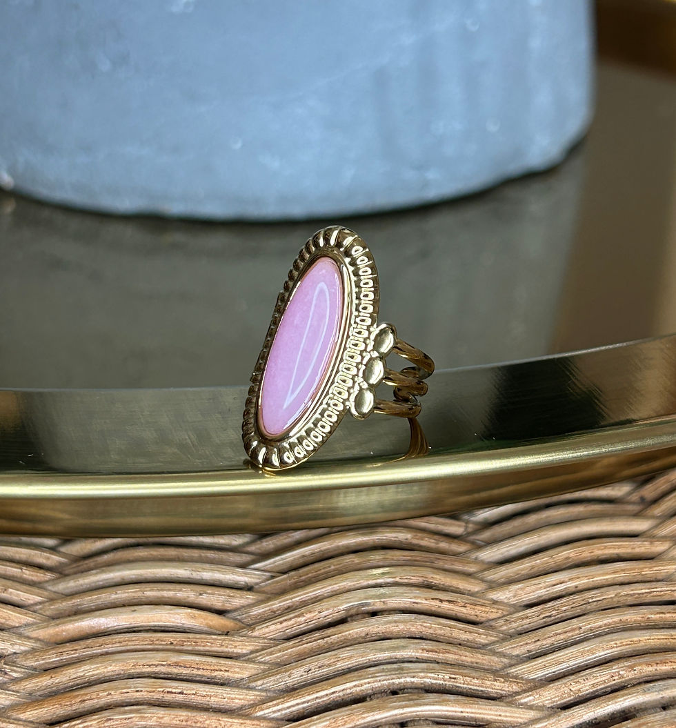 Miniature : Bague "Alice" ajustable(1)ovale pierres naturelles