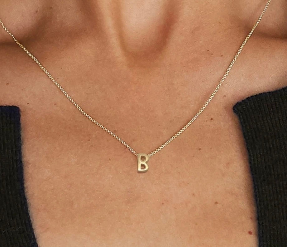 Miniature : Collier "Nina" alphabet en acier inoxydable