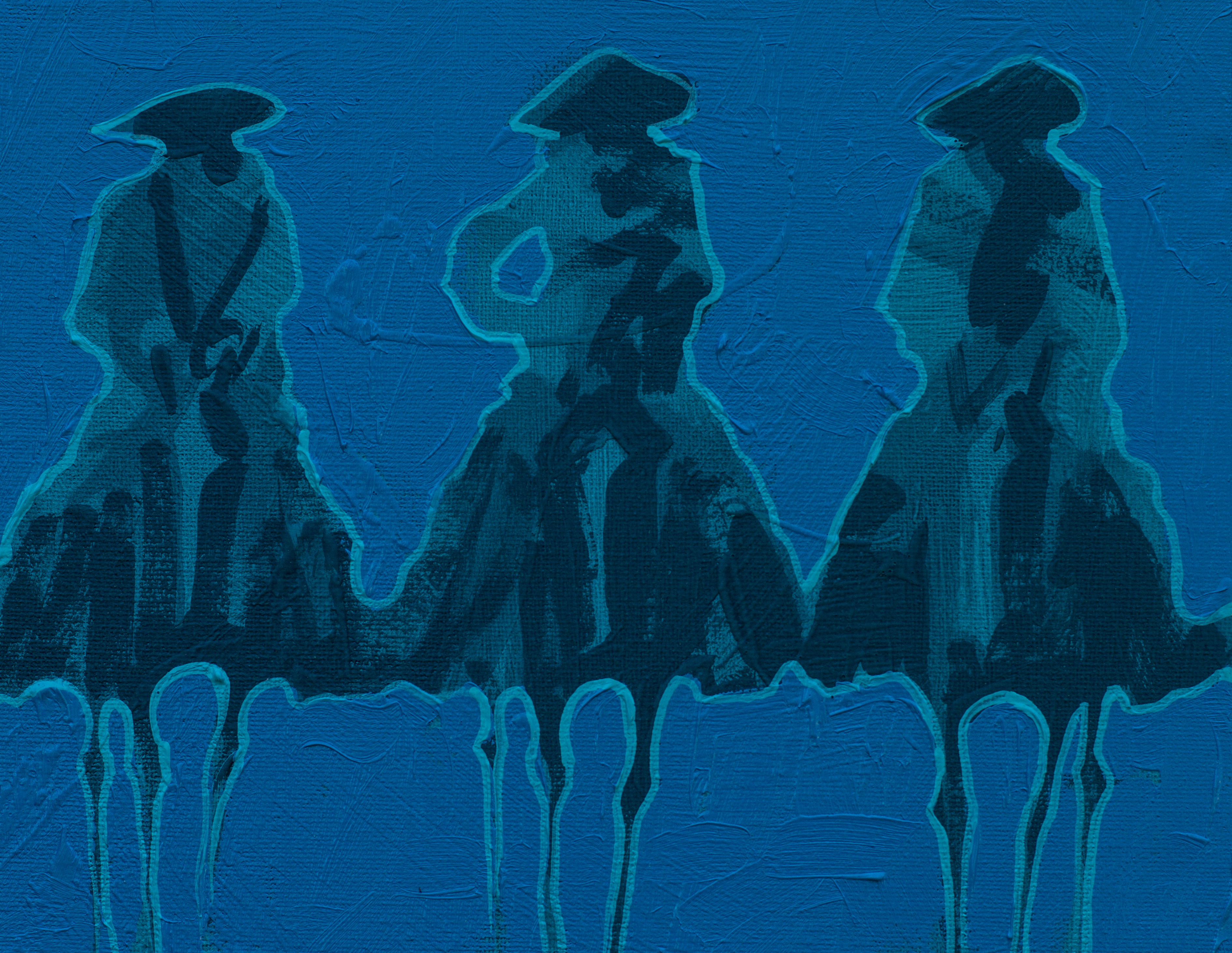 Vaqueros Pequeños Aqua on Aqua