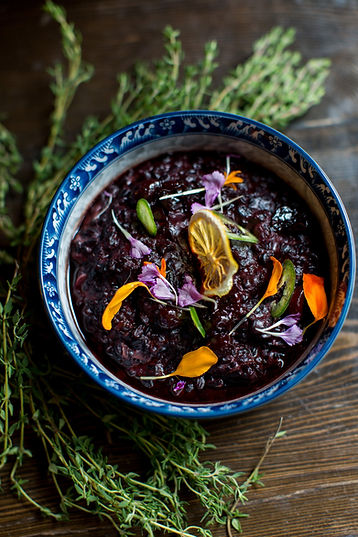 black rice risotto
