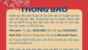 [THÔNG BÁO VỀ VIỆC TỔ CHỨC DẠY HỌC TRỰC TUYẾN SAU KÌ NGHỈ TẾT NGUYÊN ĐÁN]