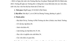 Triệu tập viên chức, sinh viên, học viên Sau đại học tham dự Lễ khai giảng năm học 2023 - 2024