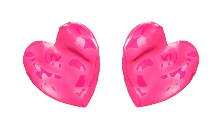 Oscar de la Renta: Enamel Heart Earrings