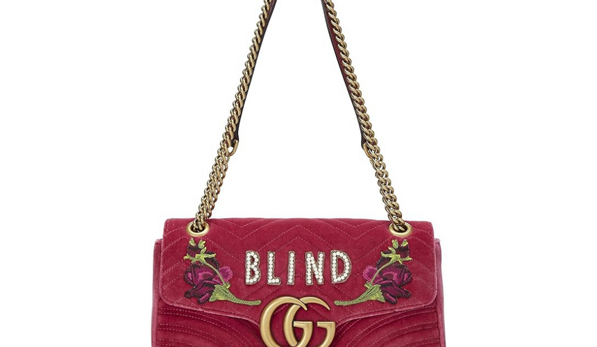 Gucci: Pink Velvet GG Marmont Matelassé Shoulder Bag, Pink