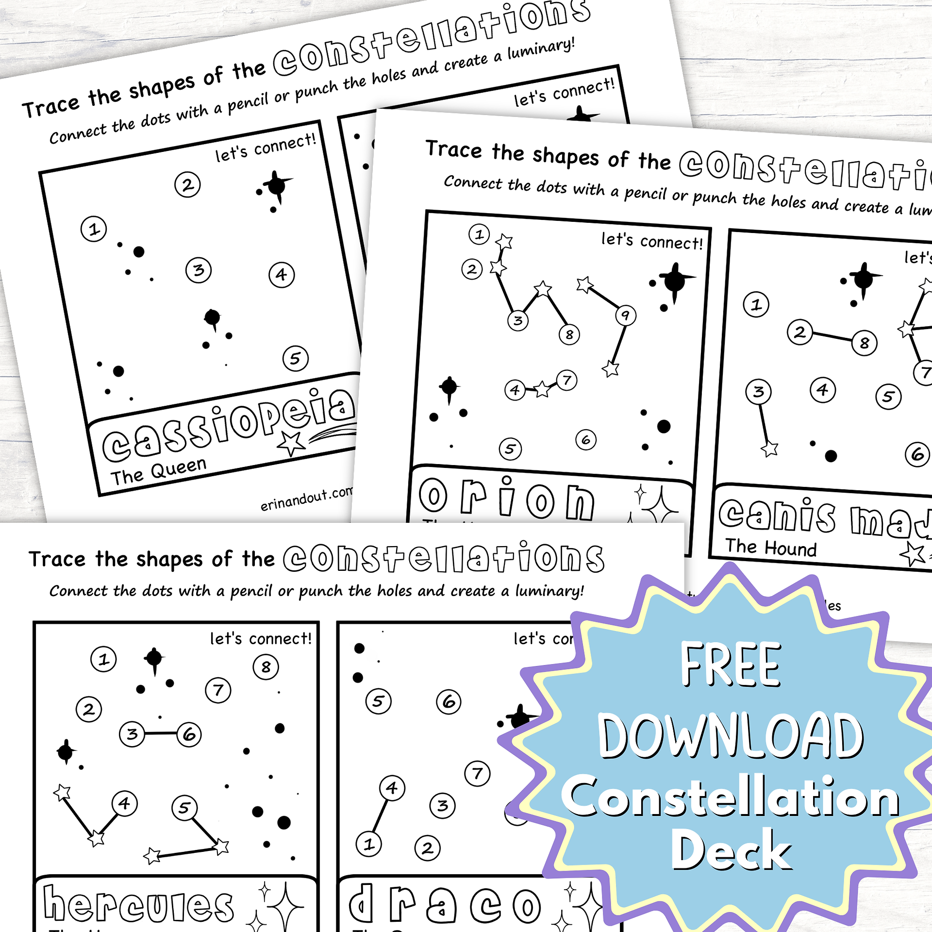 Constellation connect-the-dots activity