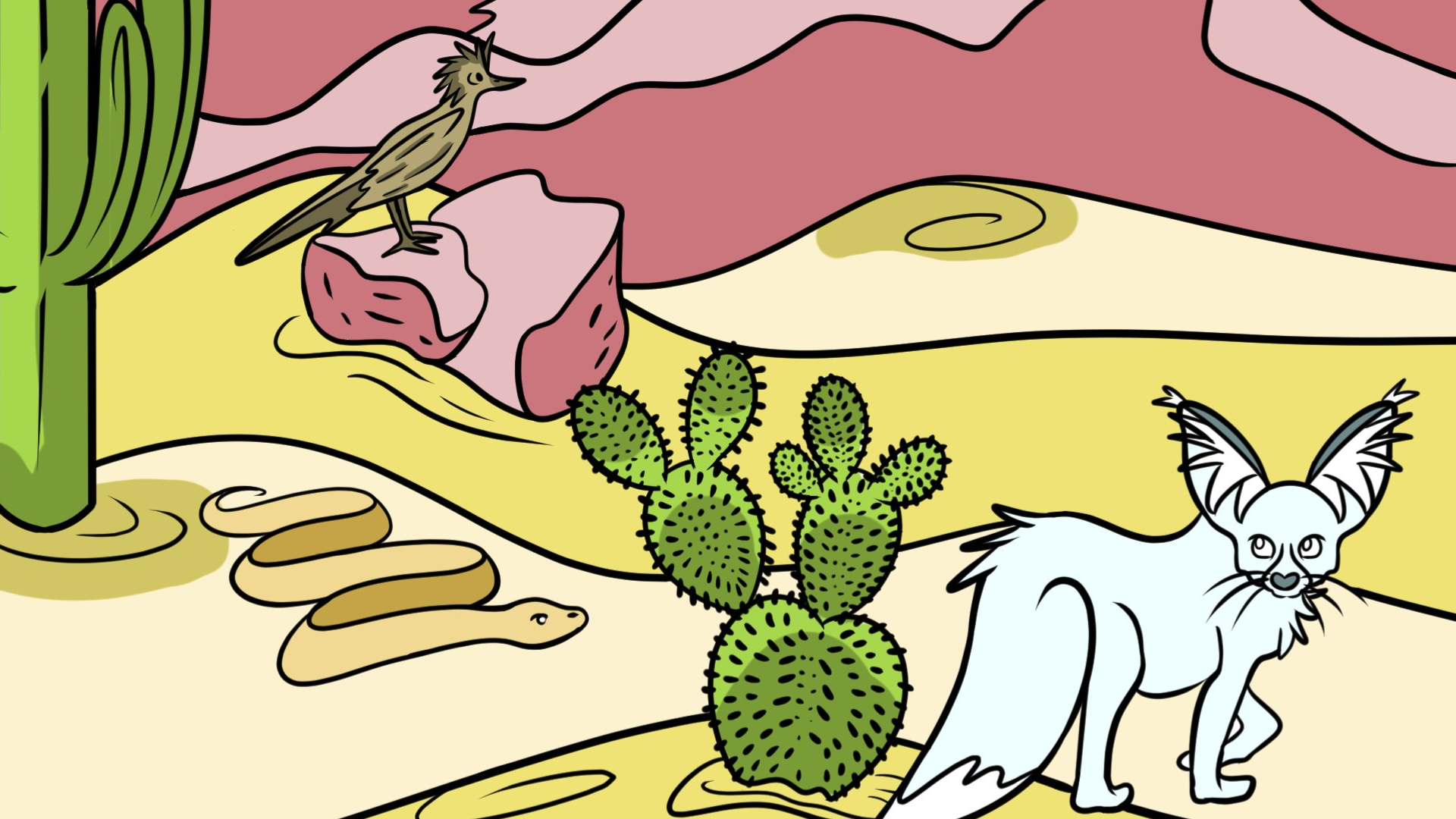 An illustration of the desert biome