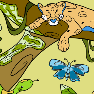 An illustration of the rainforest biome