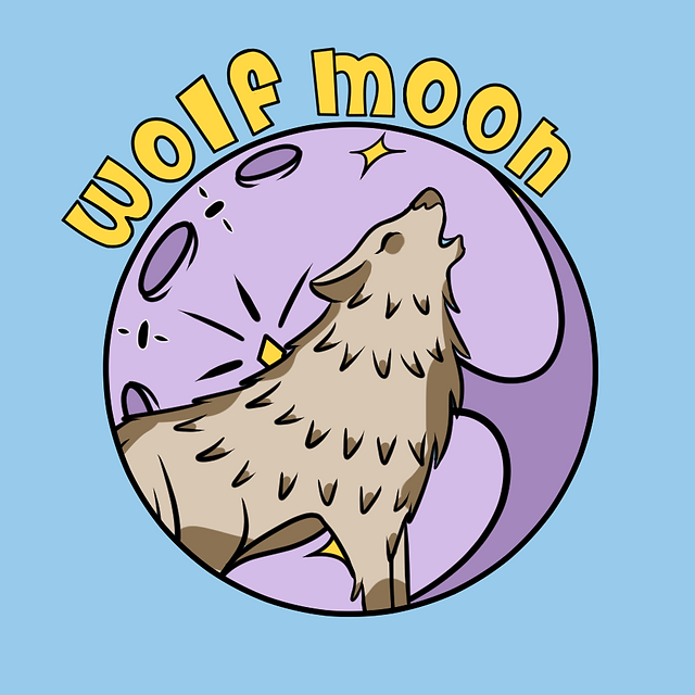An illustration of the Wolf Moon