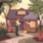 man spraying pesticide around a home with earth tone colors.jpg