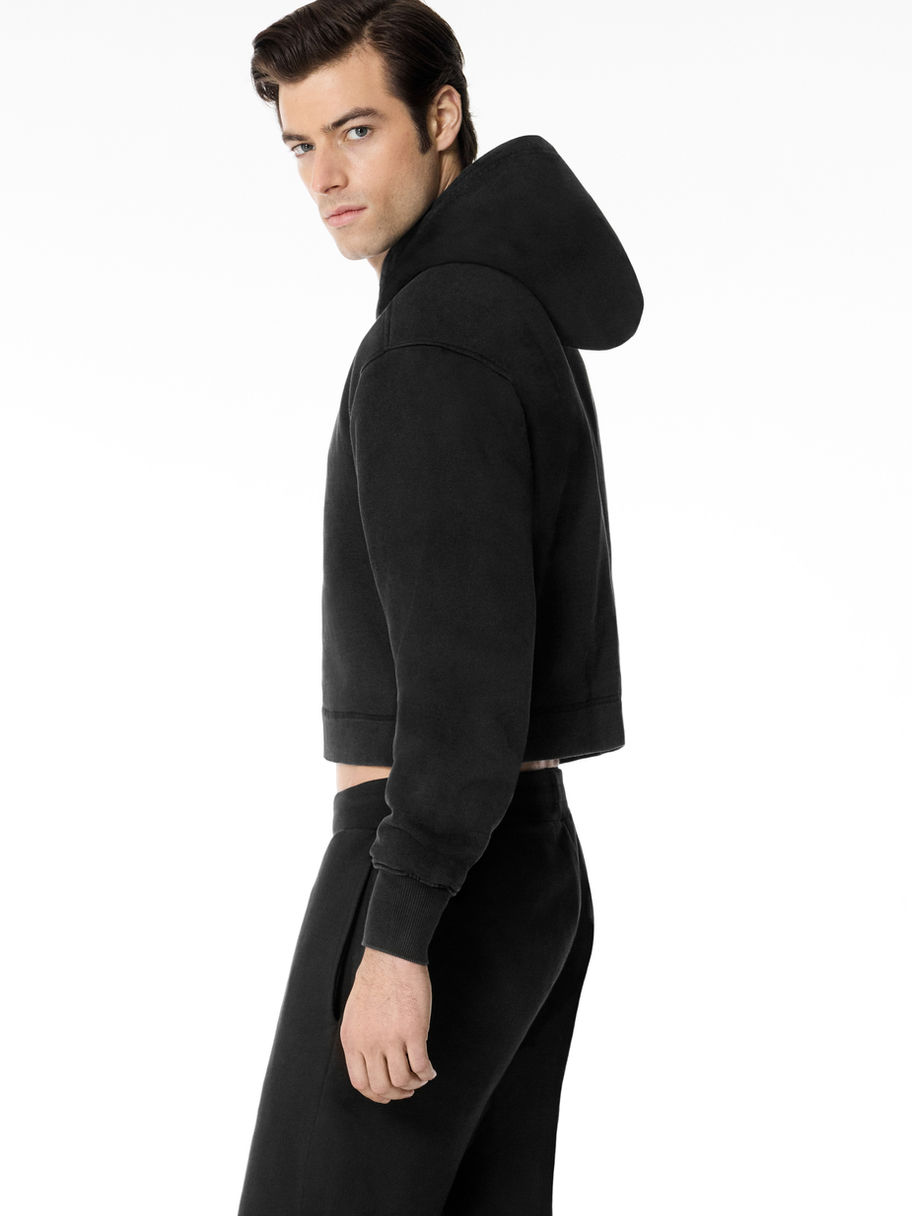 Side Profile shot of Asquaredtwo Jogger and Crop Hoodie set, tailored, perfect relaxed fit, oversized sets, durable materials