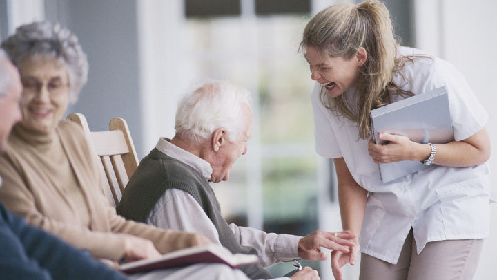 Rural nurse creating relationship.