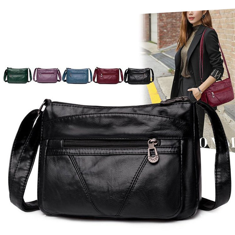 Thumbnail: Luxury Designer Soft PU Leather Shoulder Bag for Women