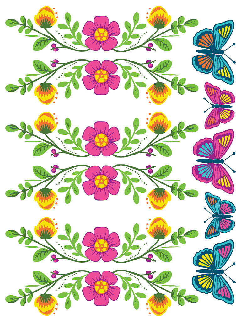 Miniatură: Designed by Debi Beard: Vida Flora – IOD Paint Inlay – set 8 pagini A3