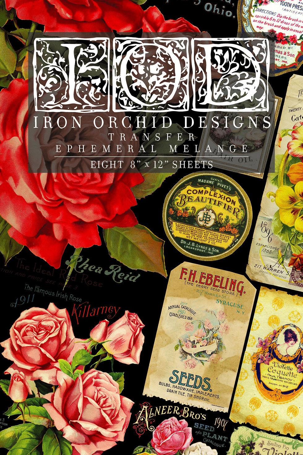 Ephemeral Melange transfer decorativ – set de 8 pagini A4