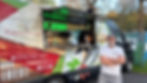 Il Peperone Piccante pizza truck with chef standing outside.