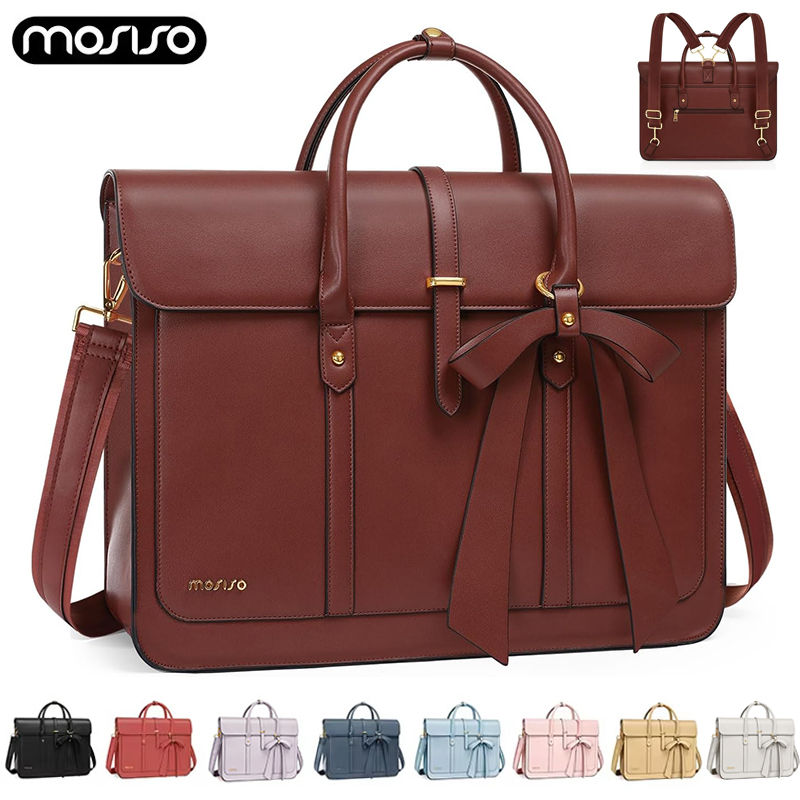 MOSISO Women's Tote Bag for MacBook 13 14 15 16 17.3 inch Notebook PU Leather La