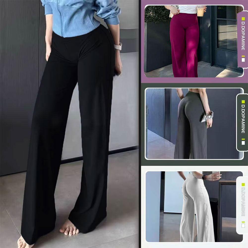 Yoga Straight Leg Pants Lightweight Wide Leg Yoga Legging Gym Base Layer Nude Fe