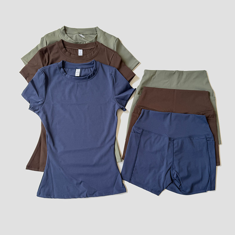 WAREBALL Women Yoga Set Gym Sportswear Sport Top Hight Waist Shorts Suit Fitness