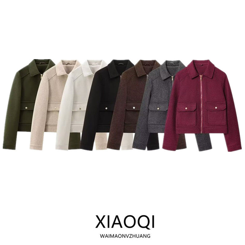 Autumn 2024 Women's Soft Jaet Coat Design Zipper Decorated Versatile Warm Loose