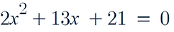 Quadratic Equation
