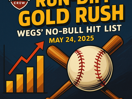 Run-Diff Gold Rush – Wegs’ No-Bull Hit List for May 24, 2025 MLB Slate
