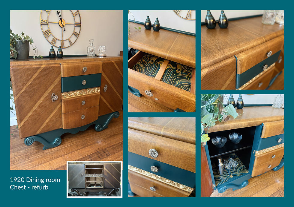 Refurbished 1920 cupboard, chest of drawers