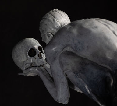 Add alt text including something on Figurative bronze and sculpture and location etc