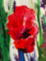 Détails vibrants et textures riches de l’œuvre Abondance, peinture contemporaine florale.