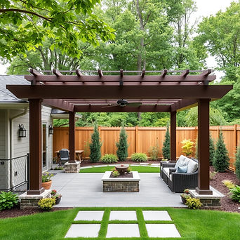 create a custom big back yard add a pergola to this image .jpg