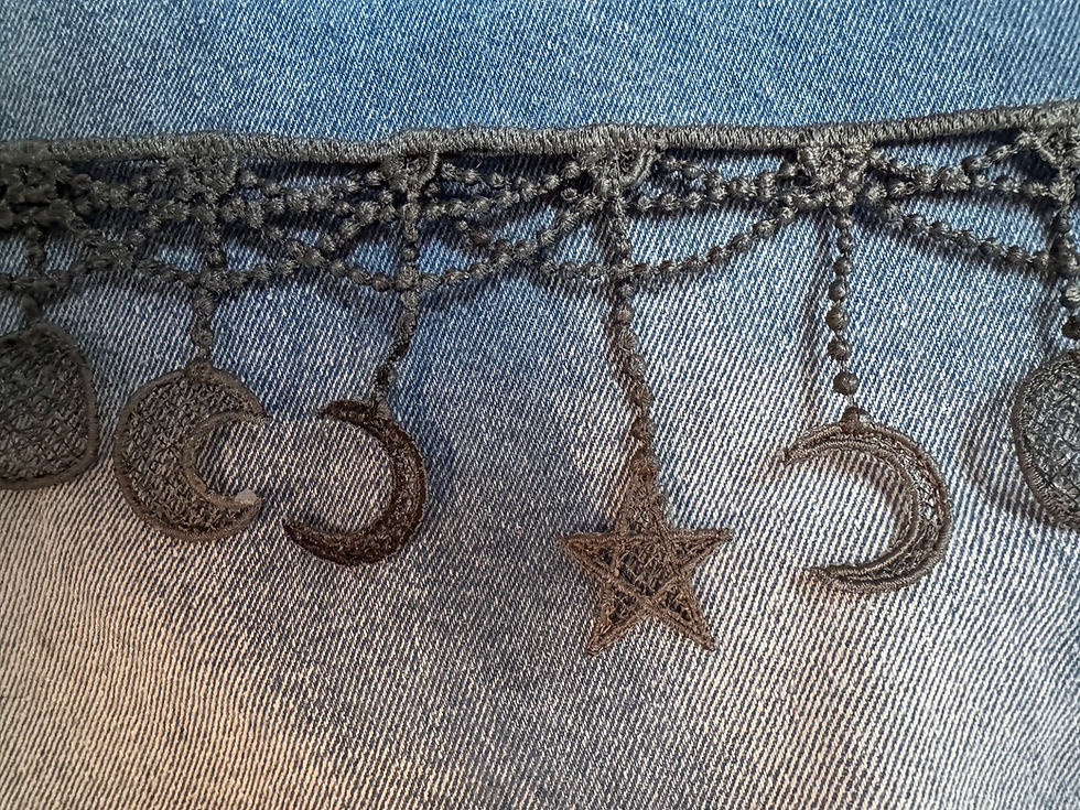 Thumbnail: Digital Luna Phase & Stellar Fringe – Complete FSL Border SetEmbroidery Designs
