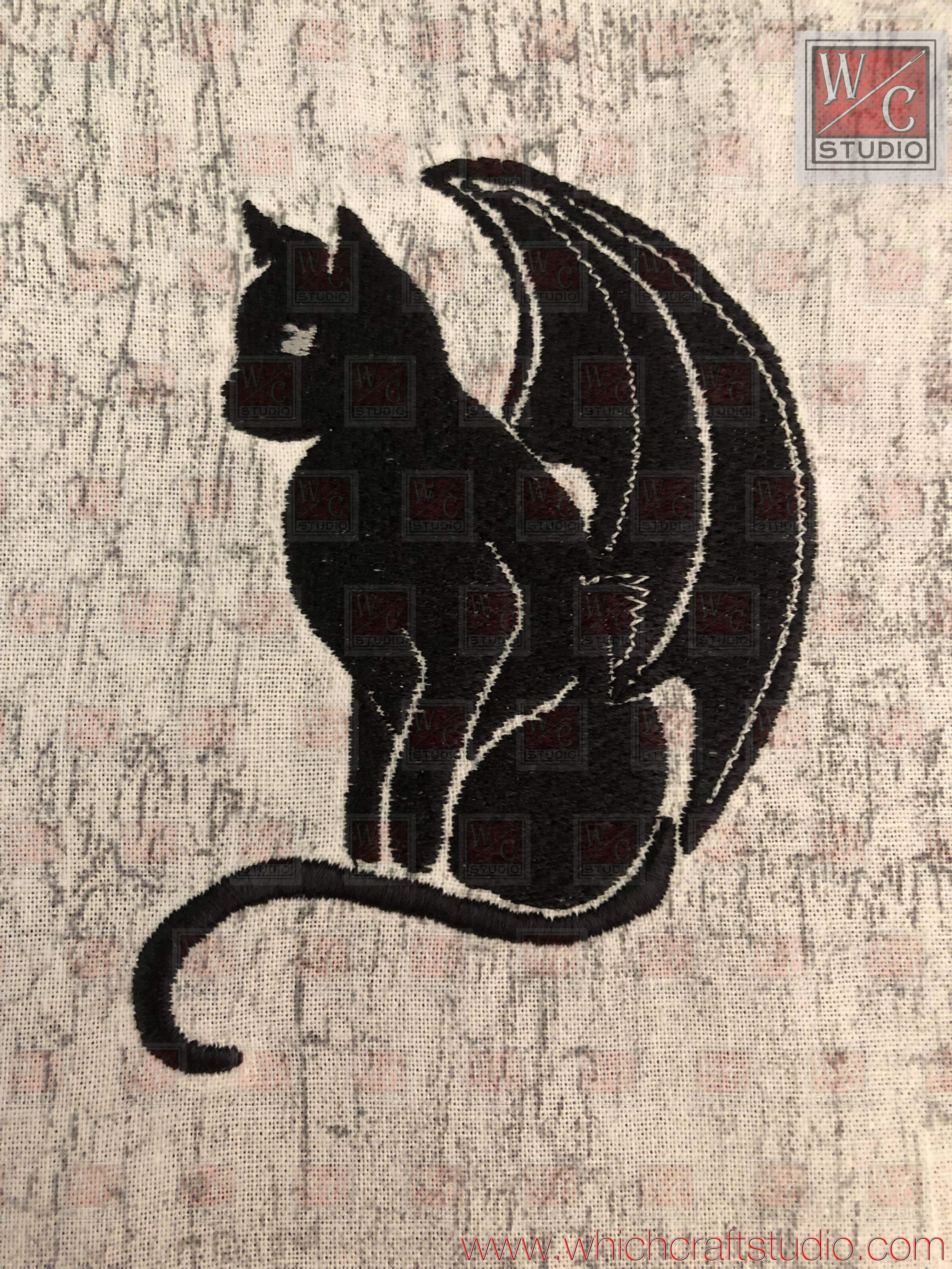 Digital  Gargoyle Cat Standalone 4x4  Digital Embroidery