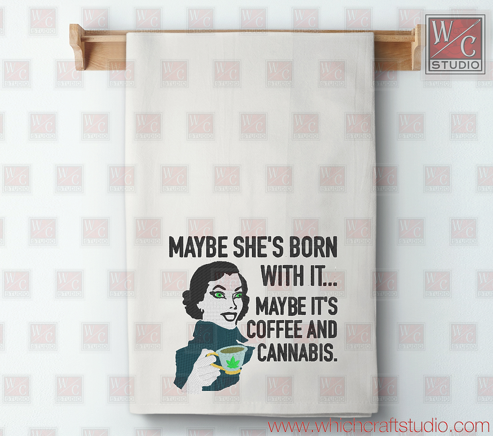 Digital Coffee and Cannabis Standalone 5x7 Digital Embroidery Design