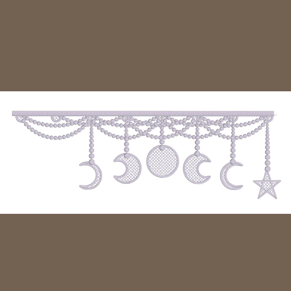 Thumbnail: Digital Luna Phase & Stellar Fringe – Complete FSL Border SetEmbroidery Designs