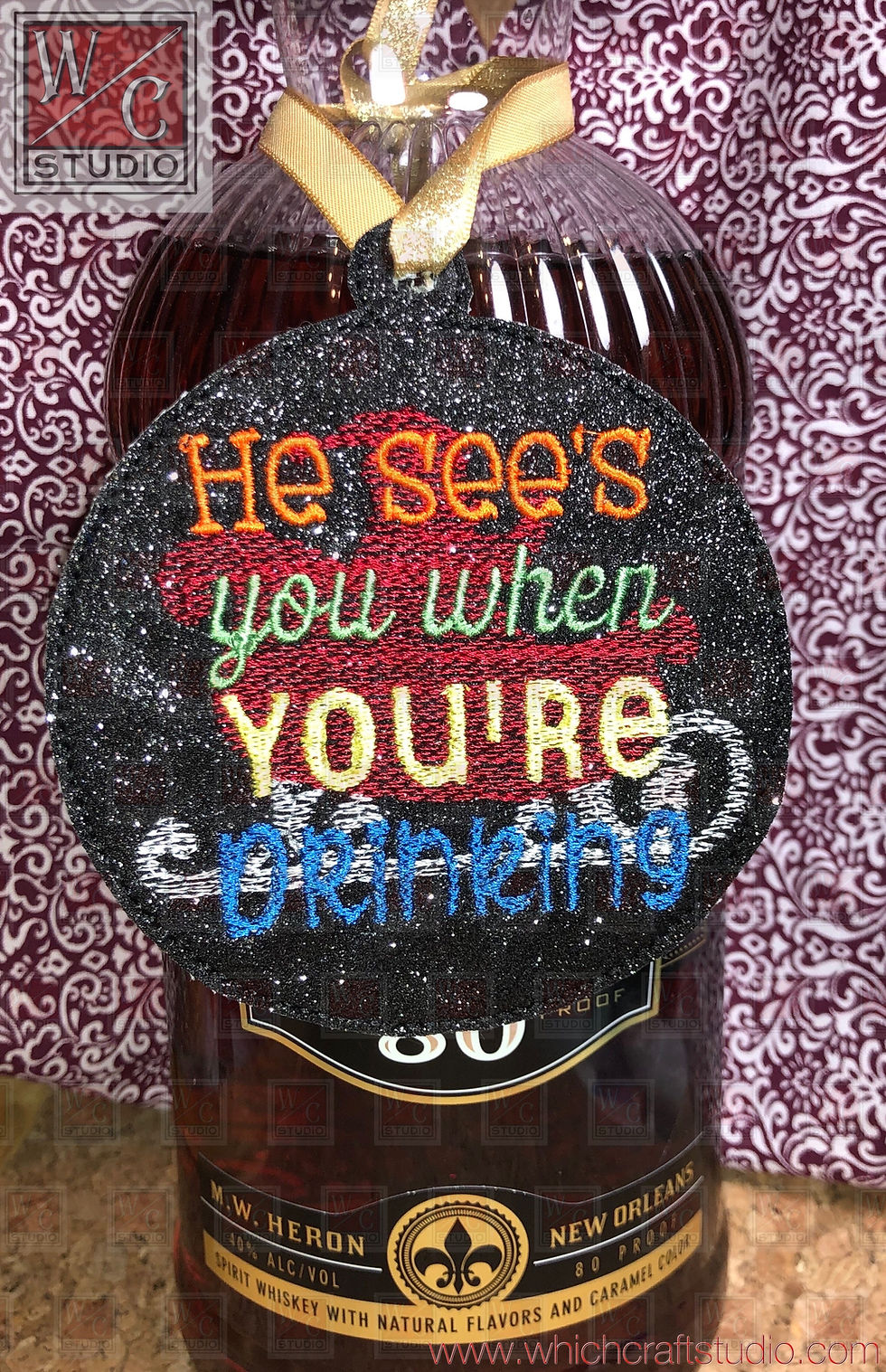 Thumbnail: Digital Alcohol Gift Tags 4x4  Set of 3 Embroidery File