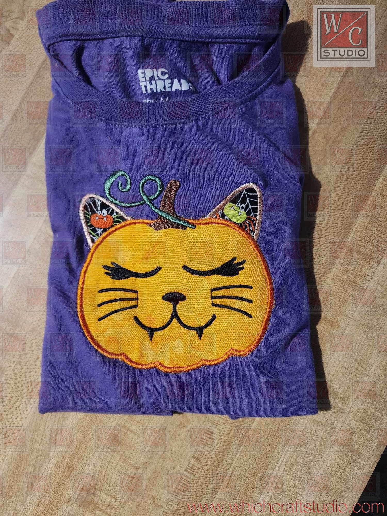 Digital Applaque Cat Pumpkin 8x12 Digital File