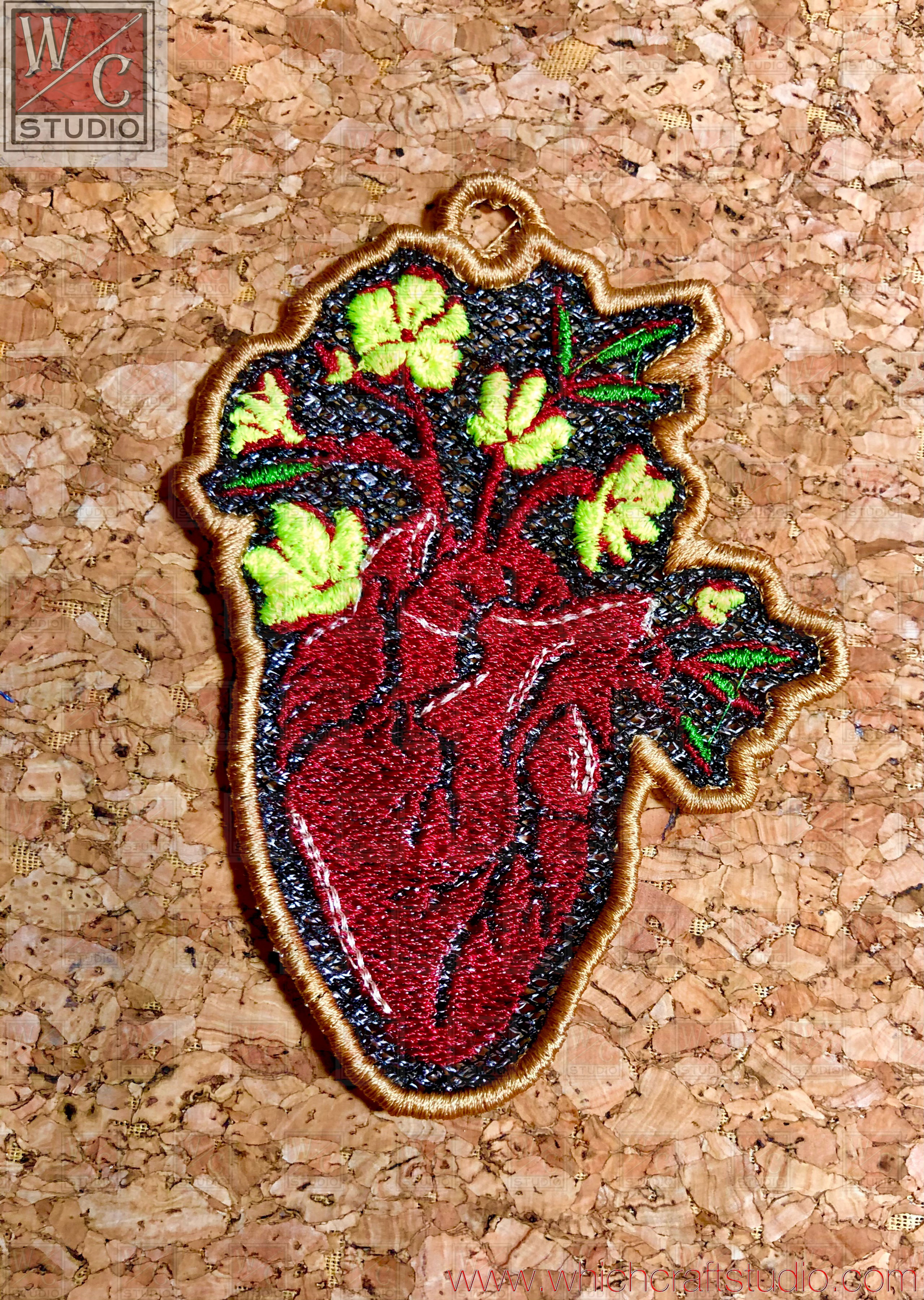 Digital FSL Heart small Flowers 4x4 Embroidery Files