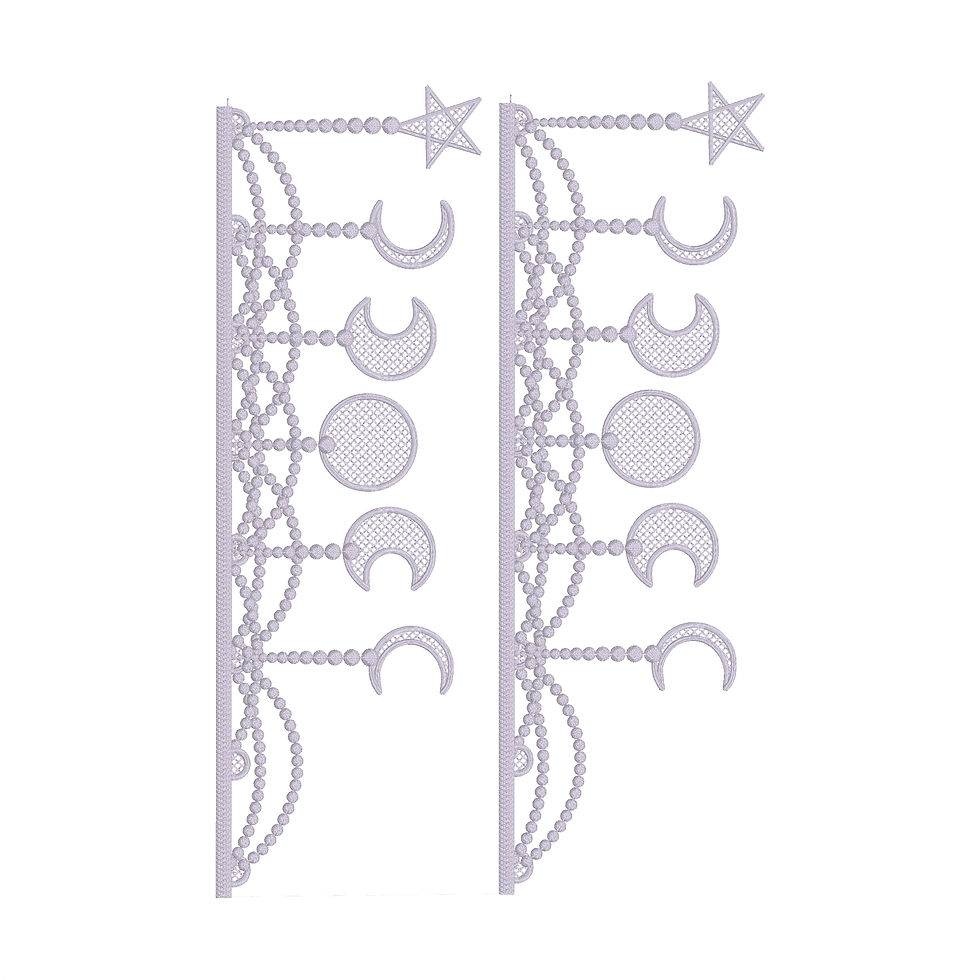 Thumbnail: Digital Luna Phase & Stellar Fringe – Complete FSL Border SetEmbroidery Designs