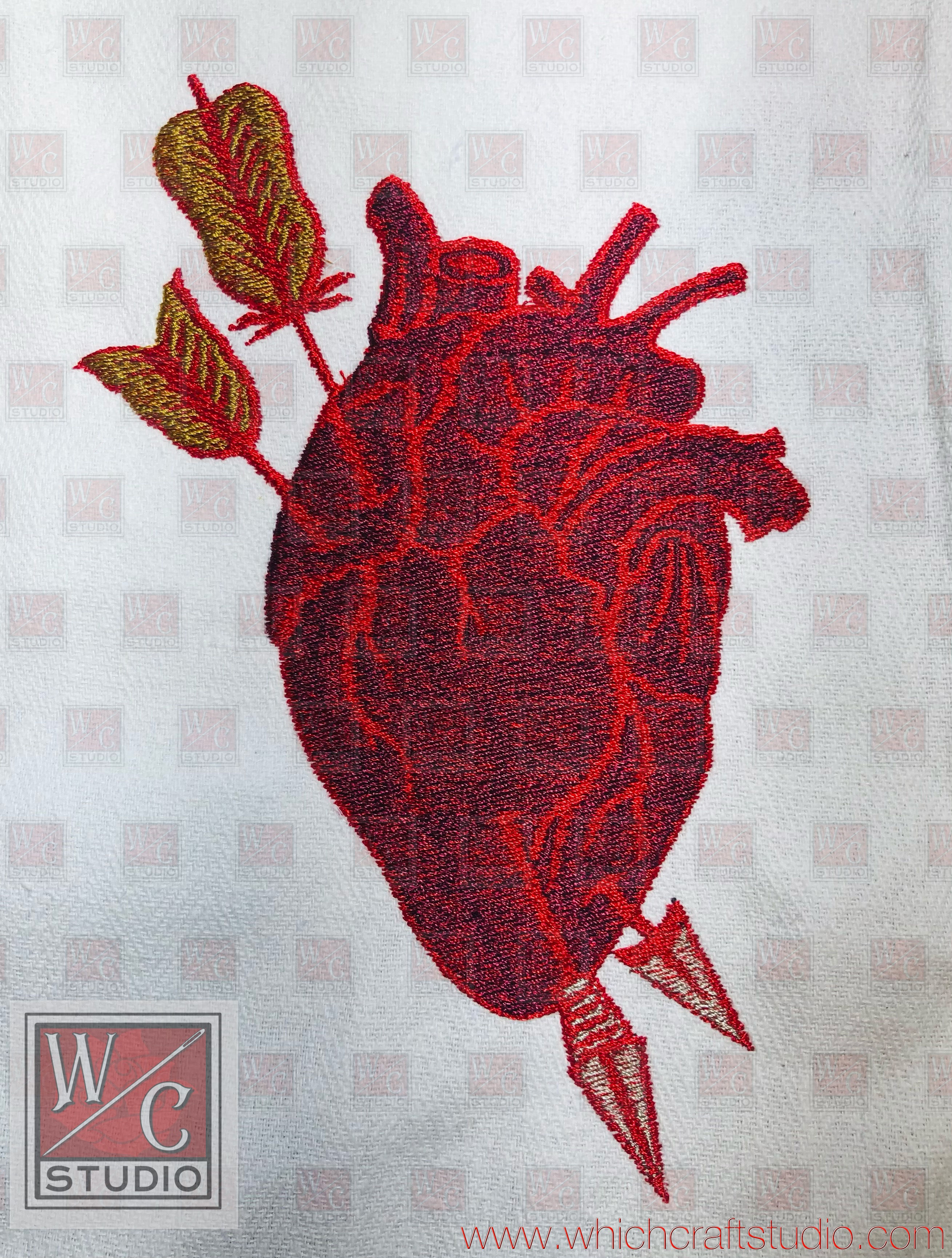 Digital Heart Arrow 4X4 Standalone Embroidery Files