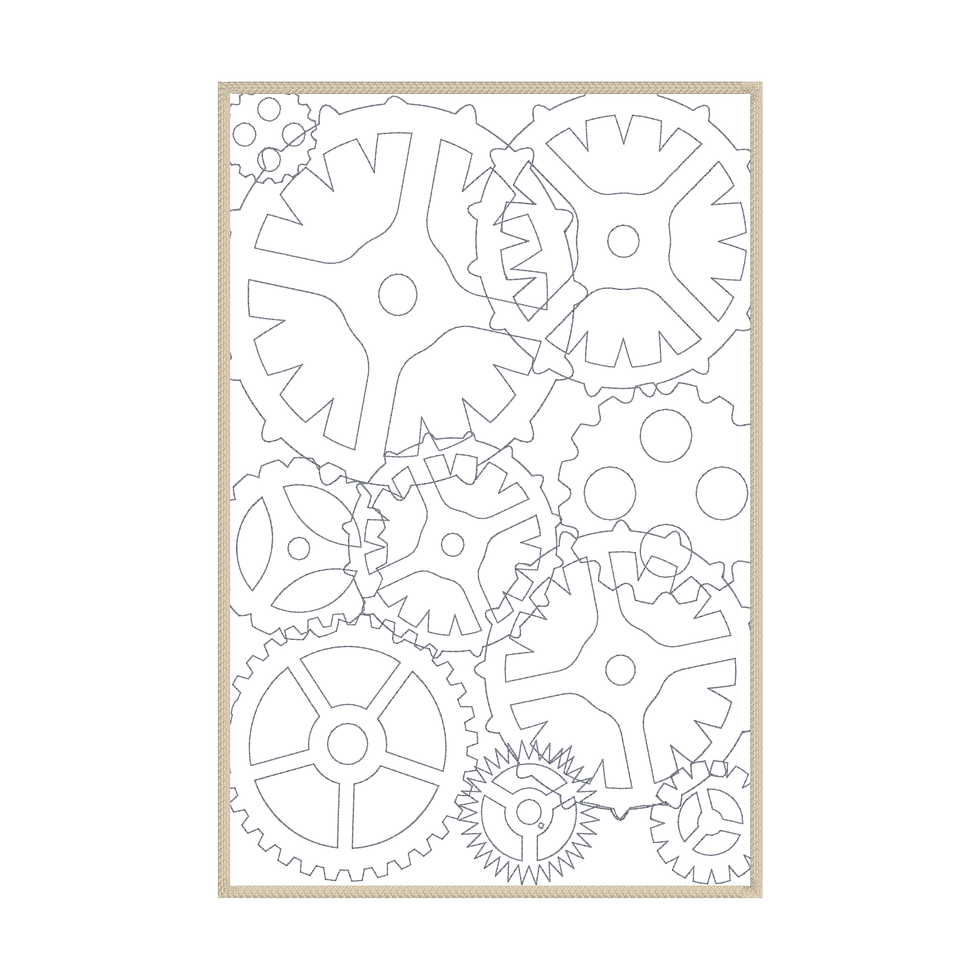 Digital Gear Stipple and Border 8x12 Digital Fill