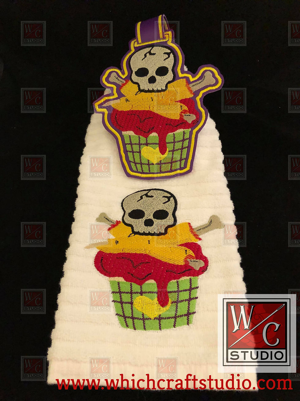 Digital Cupcake Finger Towel Topper Digital Embroidery Files