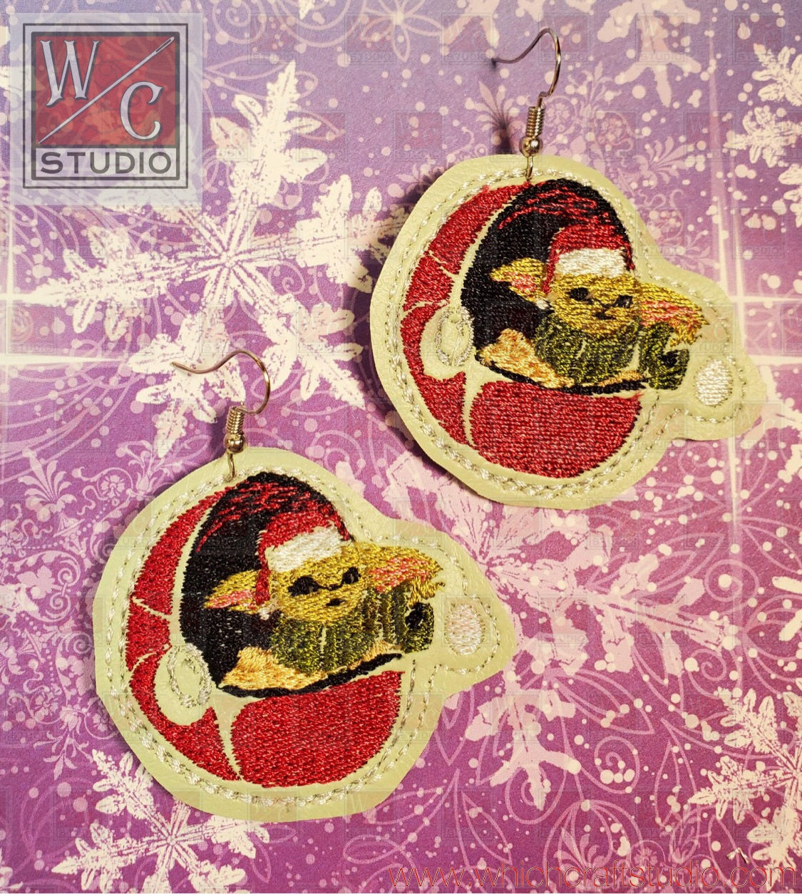 Digital Christmas Baby in egg Earrings Embroidery Designs