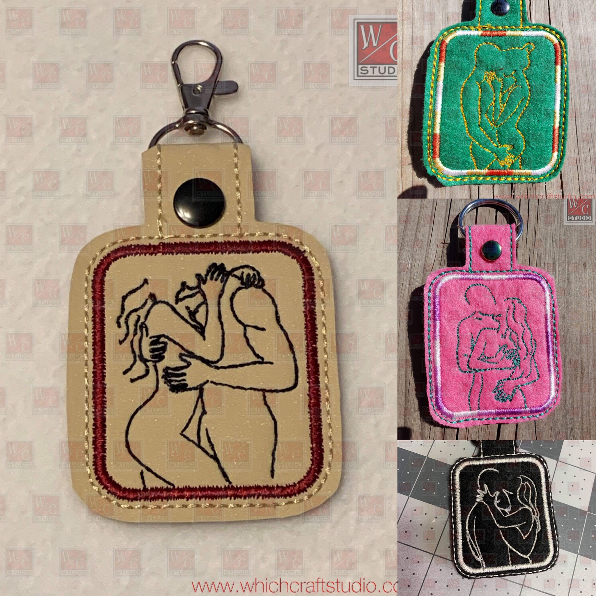 Digital Lovers Lineart Fob Set 5 Embroidery Designs