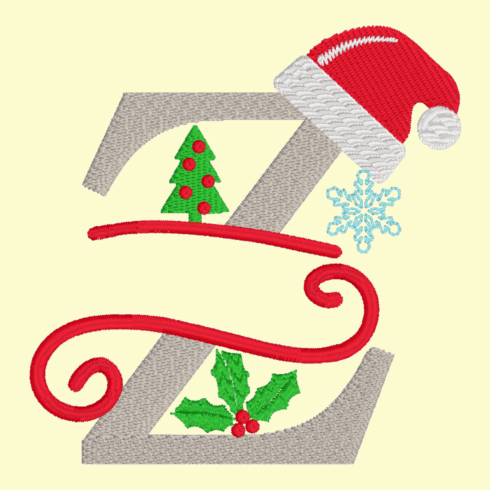 Digital Z Christmas Font Digital File