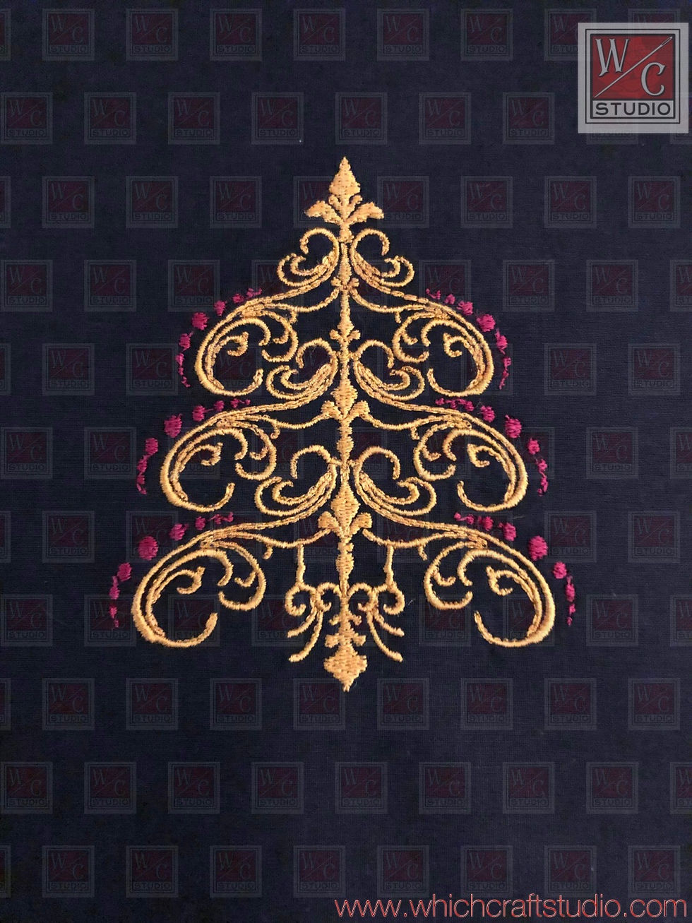 Thumbnail: Digital FSL Damask Christmas Tree Set of 4 Digital File