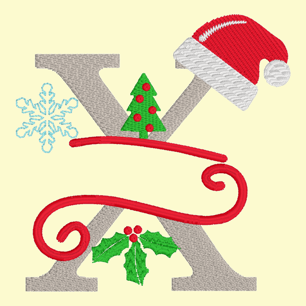 Digital X Christmas Font Digital File