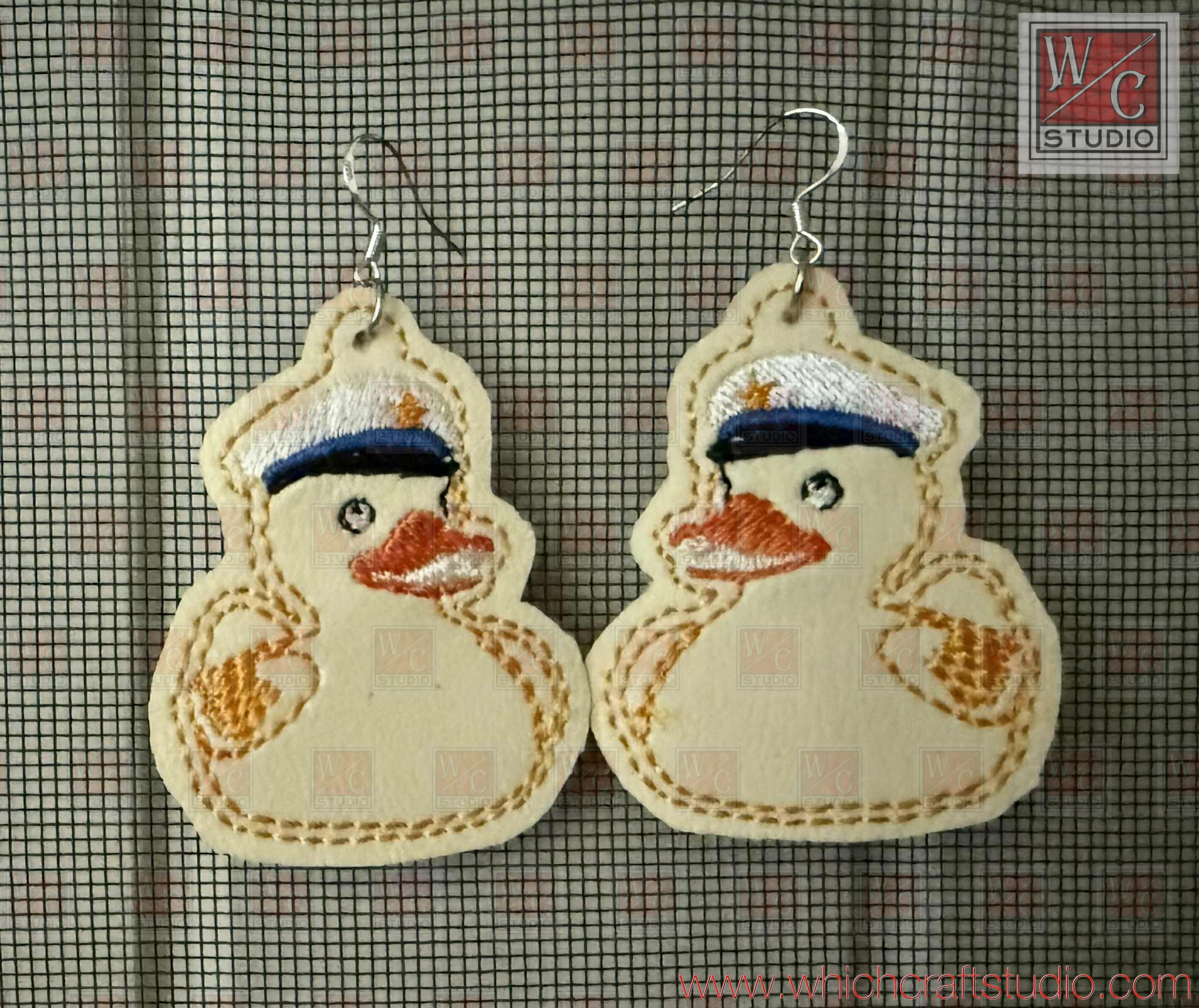 Digital Cap Duck Earrings Digital File