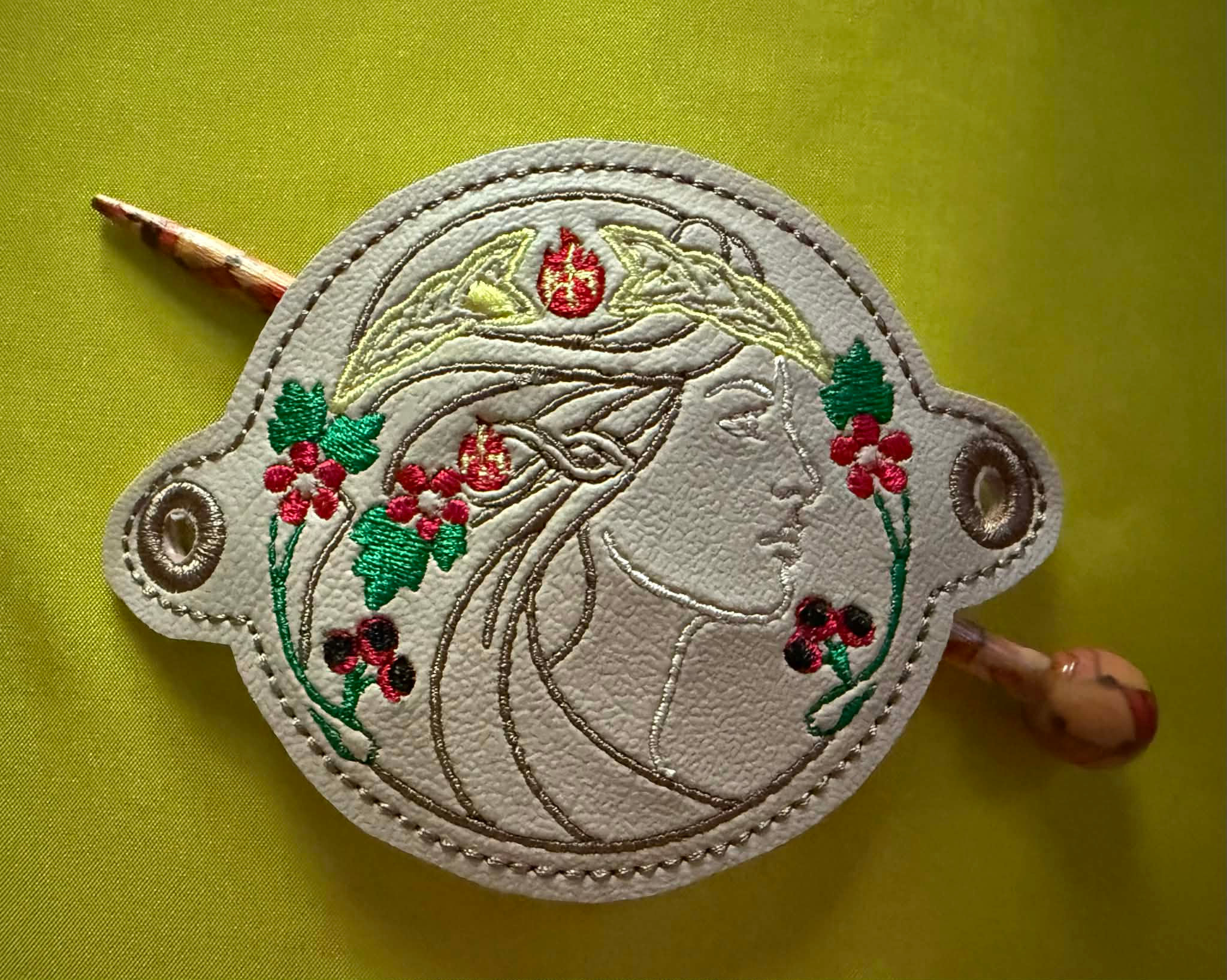 Digital Hestia Beltane Luxury Embroidery Hair Bun