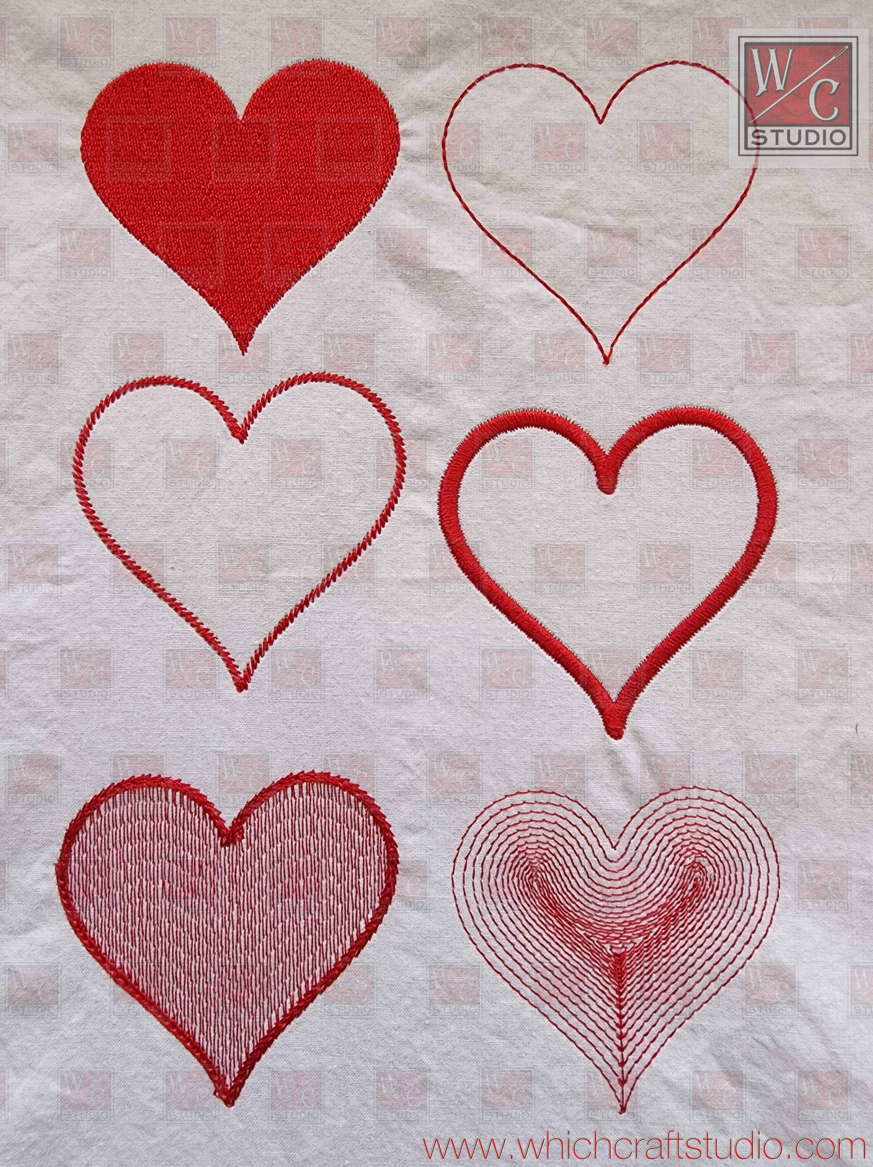 Digital Heart Set 2.5 in Set of 7 Digital Files