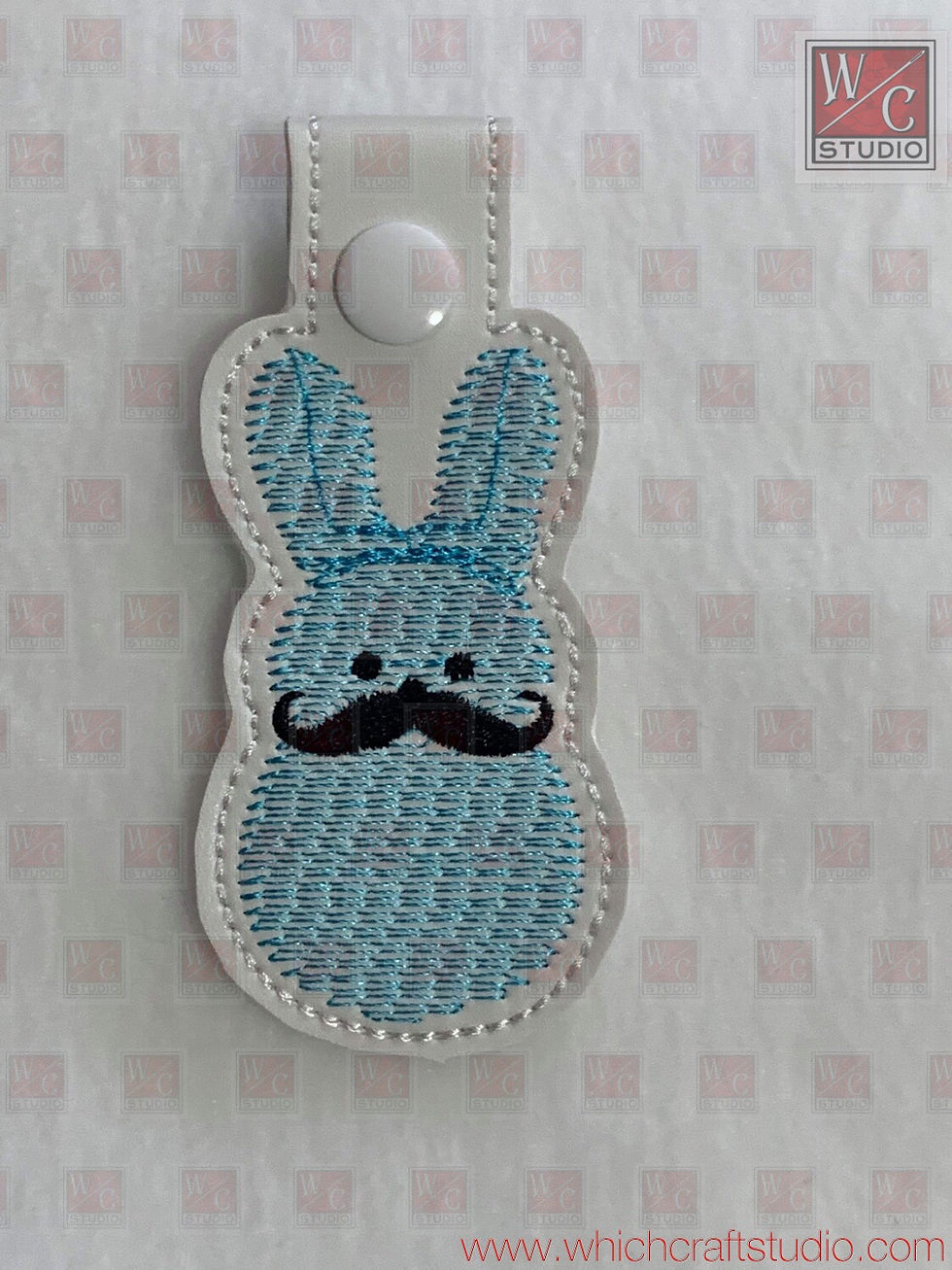 Digital Mustache Peep Fob Embroidery Designs